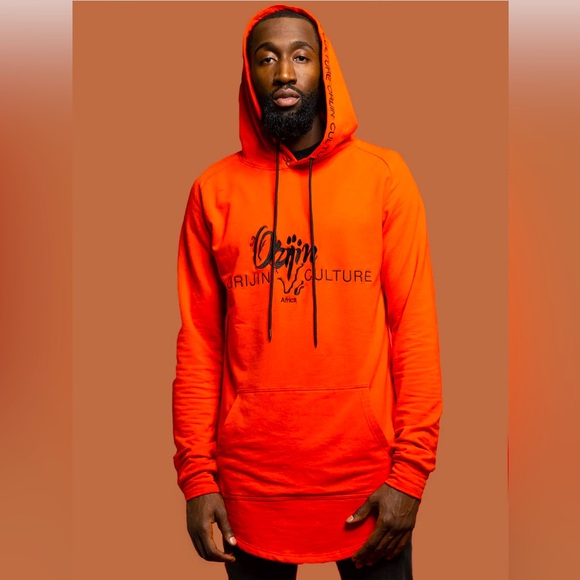 ✨NWT🏷️UNISEX ORIJIN CULTURE HOODIE🔥SZ OS (Fits S-M-L)‼️SO SOFT‼️BLOOD ORANGE🔥 - Picture 6 of 8